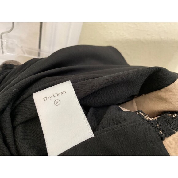 Coldwater Creek Blouson/Lace Cocktail party midi Dress women’s 12 Black L.S. - Picture 6 of 12